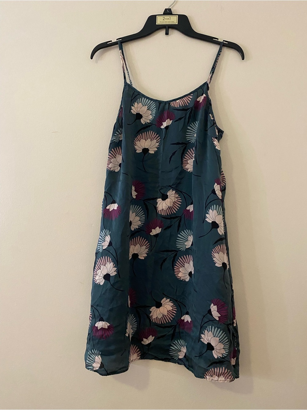 Laurence Tavernier 100% Silk Floral slip dress sleepwear size Large
